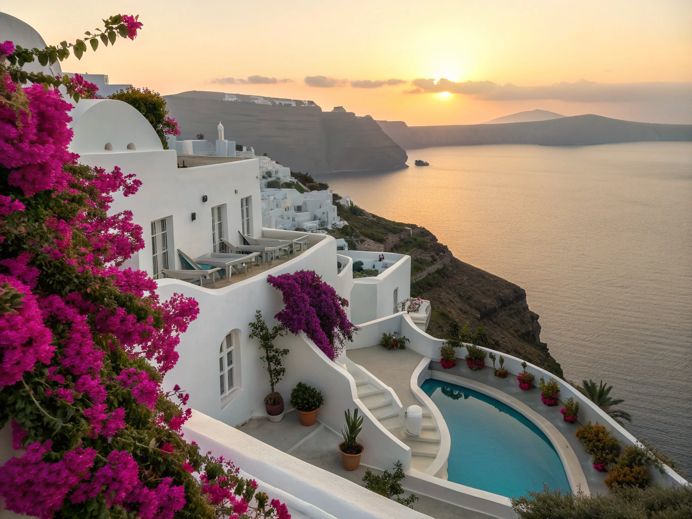 Luxury and boutique hotel accommodations showcasing rooms and scenic views